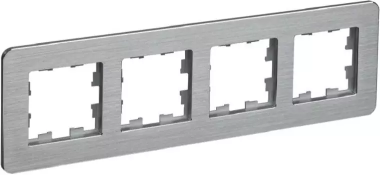 Рамка четверная IEK BR-M42-M-21-K47 BRITE РУ-4-1-Бр Металл Алюминевый RE AL