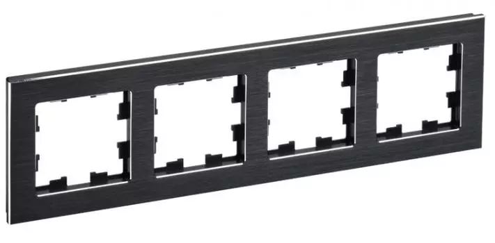 Рамка четверная IEK BR-M42-M-K02 BRITE РУ-4-1-БрЧ Металл Черный