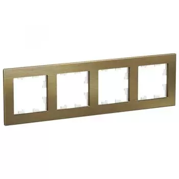 Рамка четверная Systeme Electric ATN312204 AtlasDesign NATURE Металл латунь