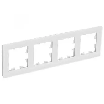 Рамка четверная Systeme Electric ATN360104 AtlasDesign NATURE Натуральное стекло Белый
