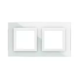 Рамка из натурального стекла DKC 4400824 для встраиваемых в стену ЭУИ серии Avanti, белая, 4 модуля, "Avanti"