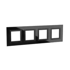 Рамка из натурального стекла DKC 4402828 для встраиваемых в стену ЭУИ серии Avanti, чёрная, 8 модулей, "Avanti"