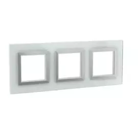 Рамка из натурального стекла DKC 4404826 для встраиваемых в стену ЭУИ серии Avanti, светло-серая, 6 модулей, "Avanti"