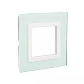 Рамка из натурального стекла DKC 4406822 для встраиваемых в стену ЭУИ серии Avanti, светло-зелёная, 2 модуля, "Avanti"