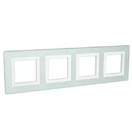 Рамка из натурального стекла DKC 4406828 для встраиваемых в стену ЭУИ серии Avanti, светло-зелёная, 8 модулей, "Avanti"