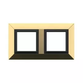 Рамка из металла DKC 4408854 для встраиваемых в стену ЭУИ серии Avanti, золотая, 4 модуля, "Avanti"