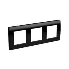 Рамка DKC 75013B на 2+2+2 модуля (трехместная), черная, "Brava"