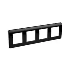 Рамка DKC 75014B на 2+2+2+2 модуля (четырехместная), черная, "Brava"