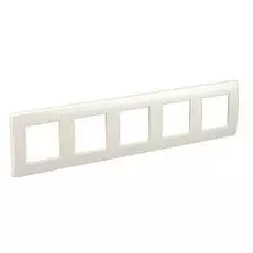 Рамка DKC 75015W на 2+2+2+2+2 модуля (пятиместная), белая, RAL9010, "Brava"