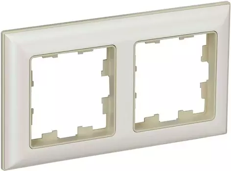 Рамка двойная IEK BR-M22-12-1-K10 BRITE РУ-2-Бр Бежевый/Жемчужный