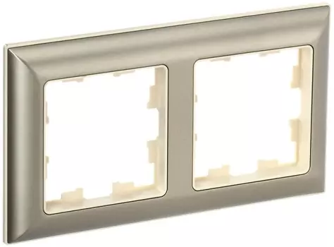 Рамка двойная IEK BR-M22-12-3-K10 BRITE РУ-2-Бр Бежевый/Шампань