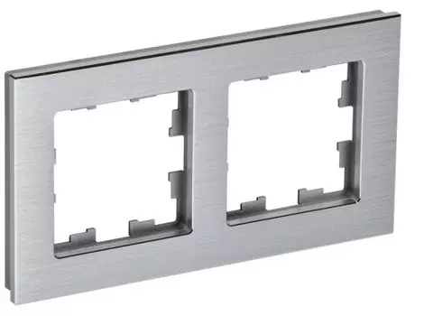 Рамка двойная IEK BR-M22-12-K47 BRITE РУ-2-Бр Алюминевый/Алюминевый