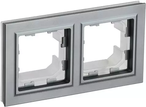 Рамка двойная IEK BR-M22-44-K46 BRITE IP44 РУ-2-БрС-44 Сталь