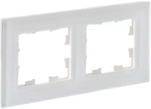 Рамка двойная IEK BR-M22-G-31-K01 BRITE РУ-2-2-Бр Стекло Белый матовый