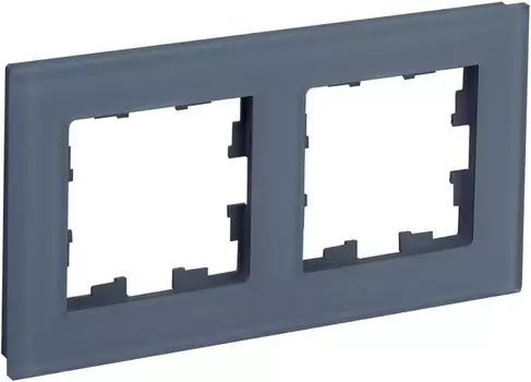 Рамка двойная IEK BR-M22-G-31-K35 BRITE РУ-2-2-Бр Стекло Маренго матовый