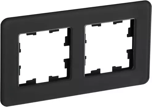 Рамка двойная IEK BR-M22-G-41-K02 BRITE РУ-2-2-Бр Стекло Черный RE