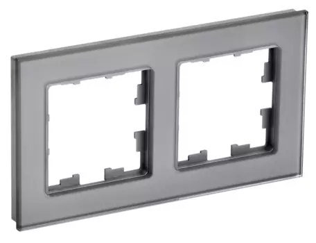 Рамка двойная IEK BR-M22-G-K03 BRITE РУ-2-2-БрСе Стекло Серый