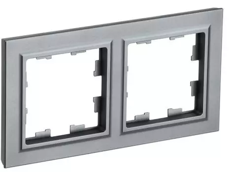 Рамка двойная IEK BR-M22-K46 BRITE РУ-2-БрС Сталь