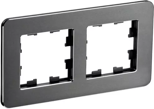 Рамка двойная IEK BR-M22-M-01-K48 BRITE РУ-2-1-Бр Металл Титан RE