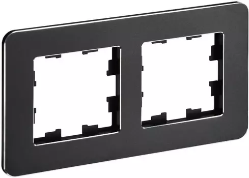 Рамка двойная IEK BR-M22-M-01-K02 BRITE РУ-2-1-Бр Металл Черный RE
