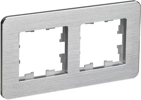 Рамка двойная IEK BR-M22-M-21-K47 BRITE РУ-2-1-Бр Металл Алюминевый RE AL