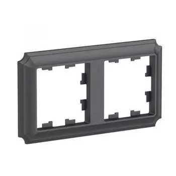 Рамка двойная Systeme Electric ATN101402 AtlasDesign ANTIQUE универсальная, Базальт