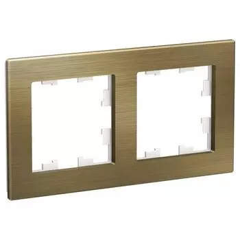 Рамка двойная Systeme Electric ATN312202 AtlasDesign NATURE Металл латунь