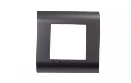 Рамка Eurolan 16M-00-02GS французский стандарт 2 модуля 45x22,5 мм, графитовый черный