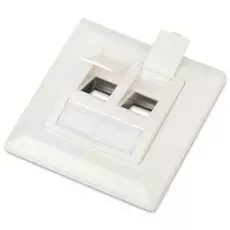 Рамка Hyperline FP-GTF-2AS-WH 80х80, для двух вставок формата Keystone Jack, пос. размер 60мм, белая