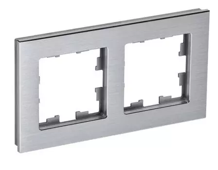 Рамка IEK BR-M22-M-K47 2-м BRITE РУ-2-1-БрА металл алюминий