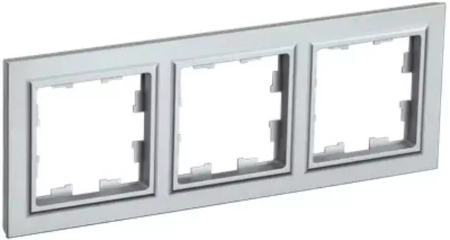 Рамка IEK BR-M32-K47 3-м BRITE РУ-3-БрА алюминий