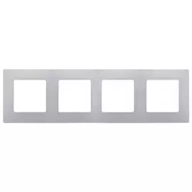 Рамка Legrand 672554 Etika - 4 поста, алюминий