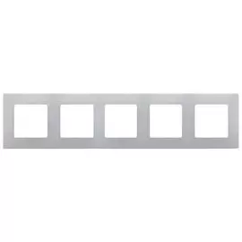 Рамка Legrand 672555 Etika - 5 постов, алюминий