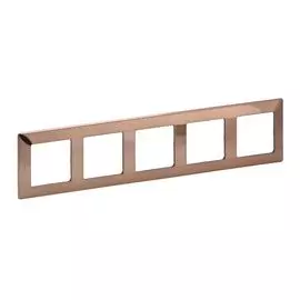Рамка Legrand 754165 Valena LIFE - 5 постов, универсальная, медь
