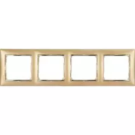 Рамка Legrand 770304 Valena CLASSIC - 4 поста, матовое золото