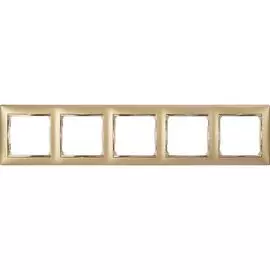 Рамка Legrand 770305 Valena CLASSIC - 5 постов, матовое золото