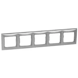 Рамка Legrand 770335 Valena CLASSIC - 5 постов, алюминий матовый