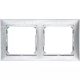 Рамка Legrand 770342 Valena CLASSIC - 2 поста, алюминий модерн