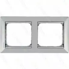 Рамка Legrand 770352 Valena CLASSIC - 2 поста, алюминий/серебряный штрих