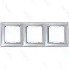 Рамка Legrand 770353 Valena 3 поста горизонтальная, IP20 (алюминий/серебряный штрих)