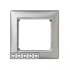 Рамка Legrand 770355 Valena CLASSIC - 5 постов, алюминий/серебряный штрих