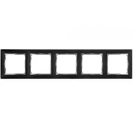 Рамка Legrand 770395 Valena CLASSIC - 5 постов, горизонтальный монтаж, ноктюрн/серебряный штрих