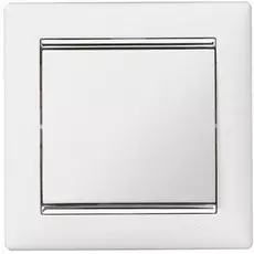 Рамка Legrand 770491 Valena 1 пост, IP20 (белая/серебряный штрих)