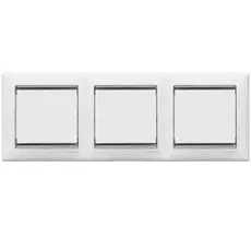 Рамка Legrand 770493 Valena 3 поста горизонтальная, IP20 (белая/серебряный штрих)