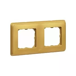Рамка Legrand 773662 Cariva - 2 поста, горизонтальный/вертикальный монтаж, матовое золото