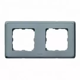 Рамка Legrand 773692 Cariva - 2 поста, горизонтальный/вертикальный монтаж, жемчужно-серый