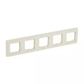 Рамка Legrand 773755 Cariva - 5 постов, горизонтальный/вертикальный монтаж, слоновая кость