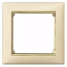 Рамка Legrand 774151 Valena CLASSIC - 1 пост, слоновая кость/золотой штрих