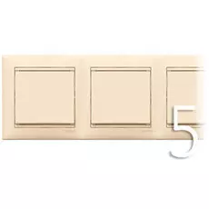 Рамка Legrand 774355 Valena 5 постов горизонтальная, IP20 (слоновая кость)