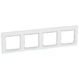 Рамка Legrand 774464 Valena CLASSIC - 4 поста, белый/кристалл